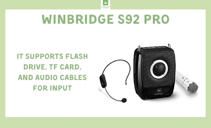 WinBridge S92 Pro pa system comes with a U5 handheld bluetooth microphone and U8 wireless headset mic