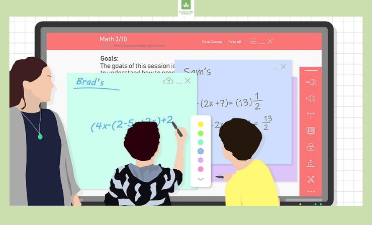 Using the interactive whiteboard, teachers can show images, presentations and videos to the whole class at the same time