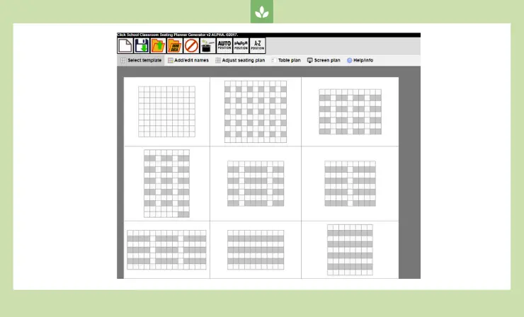 Click School Classroom Seating Planner Generator