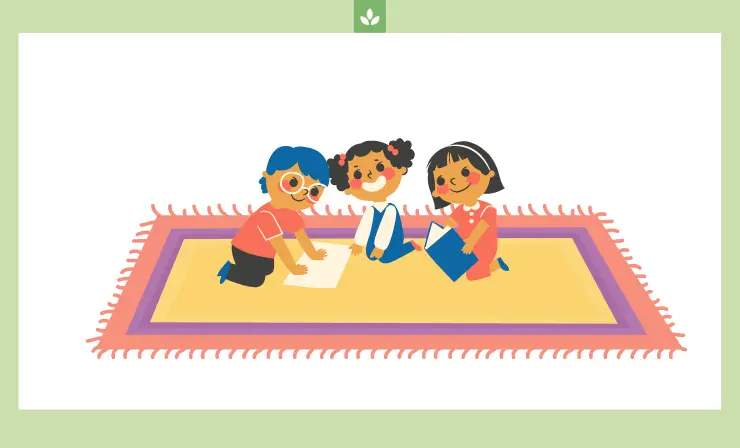 Kids sitting on the carpet