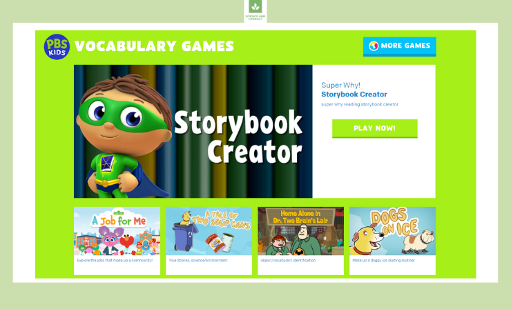 PBS Kids offers many different games for students to access when learning vocabulary words