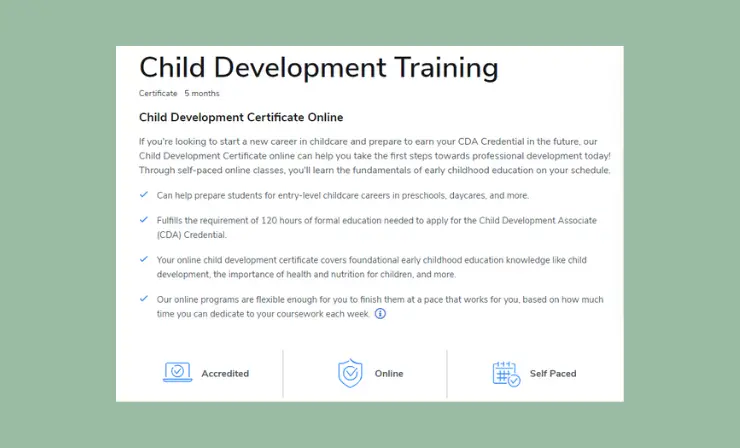 Child Development Certificate online