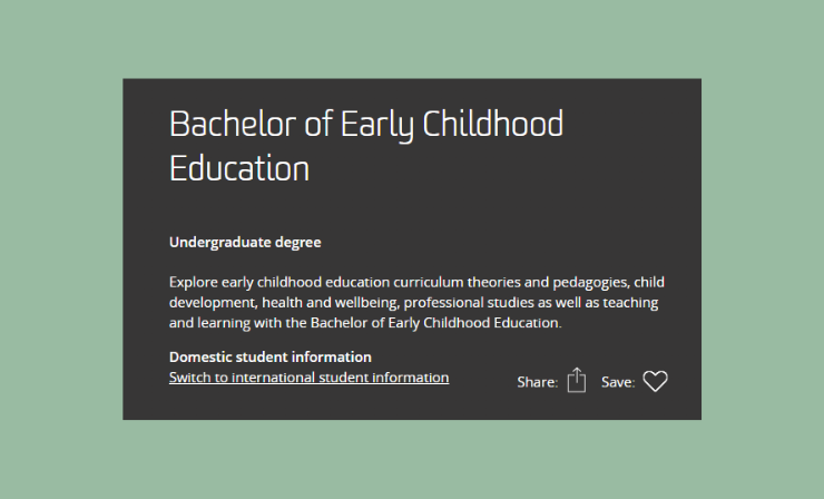 Deakin's Bachelor of Early Childhood Education