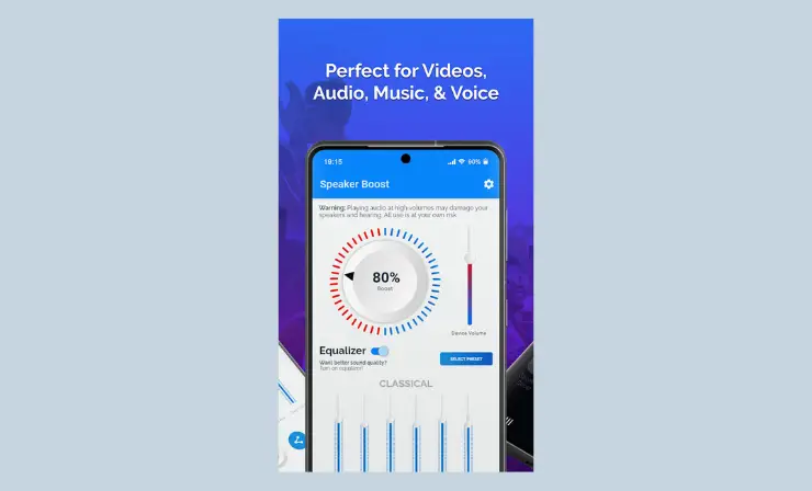 Speaker Boost is an app that can be used to make sound louder on your phone