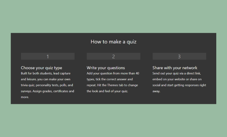 Can create multiple-choice quizzes or comprehensive online courses with individual chapters.