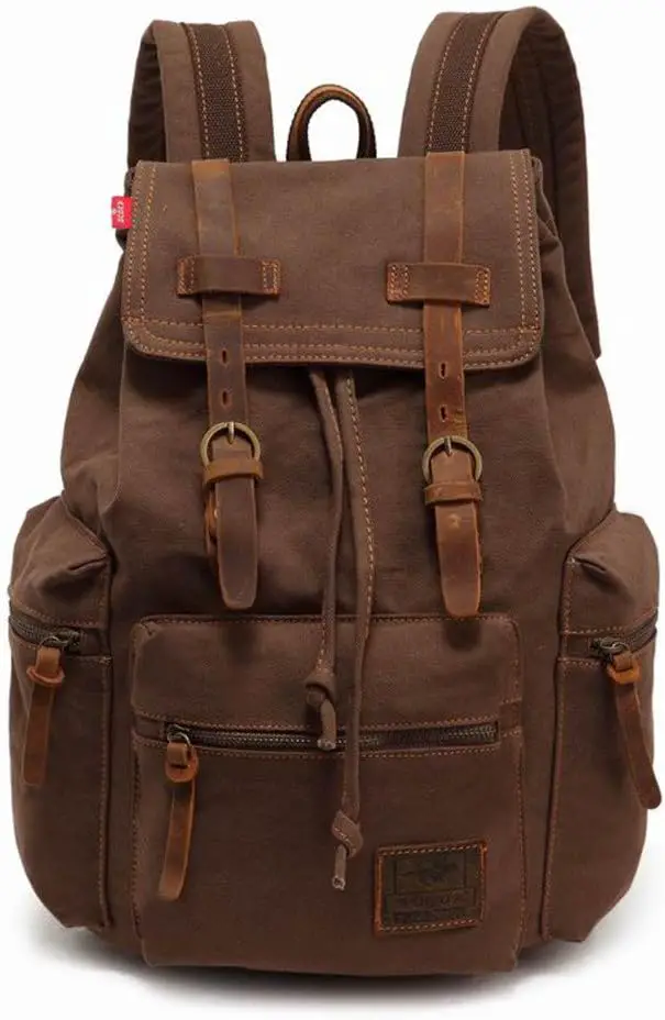 Augur High Capacity Vintage Canvas Unisex Laptop Backpack