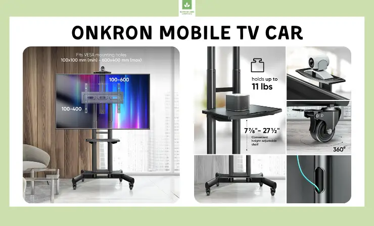 Onkron Mobile TV Cart