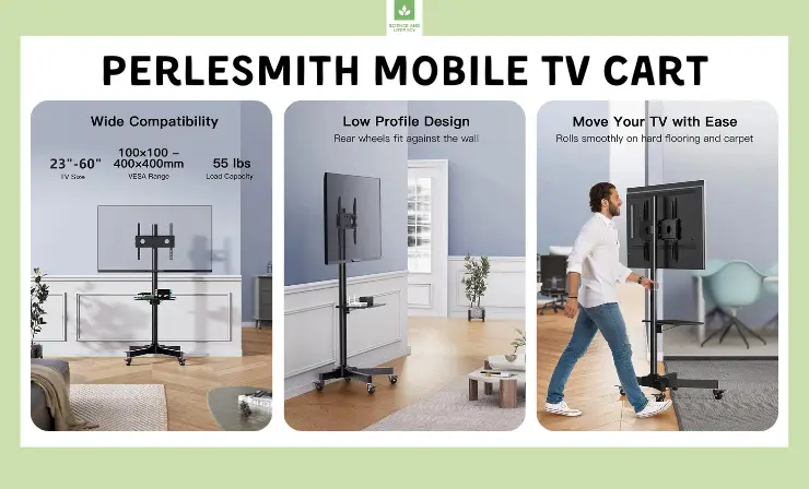 Perlesmith Mobile TV Cart