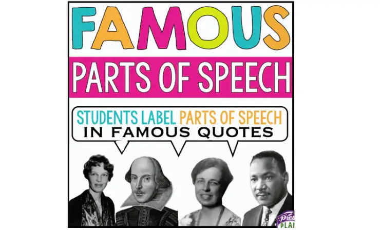 Famous Parts of Speech Task Cards