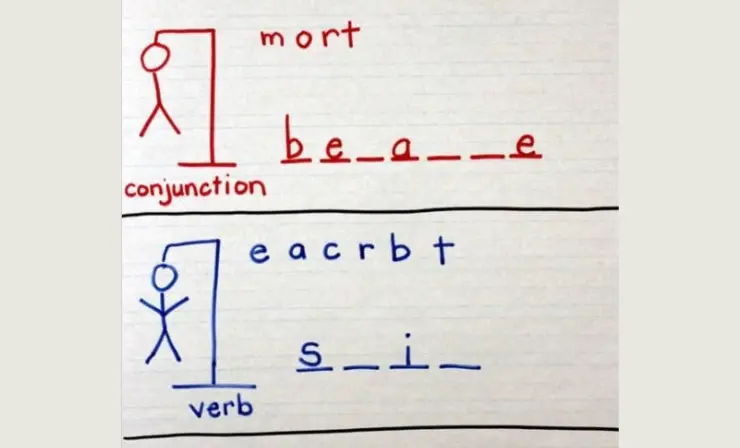 Play Hangman with Parts of Speech